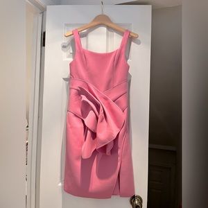 Acler scuba fabric pink dress with ruffle detail size US 2.